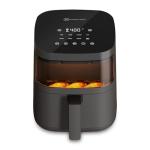 Kitchen Elite Digital Air Fryer Oven with Viewing Window and 8 Presets, 4 Quart, Touchscreen Cooker, Precise Temp Control, Elegant Gray