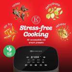 Kitchen Elite Digital Air Fryer Oven with Viewing Window and 8 Presets, 4 Quart, Touchscreen Cooker, Precise Temp Control, Elegant Gray