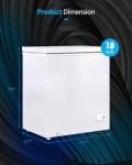 Muhub 7.0 Cubic Feet Chest Freezer, White Deep Freezer with Removable Baskets, Free Standing Top Open Door Compact Freezer with Adjustable Temperature (7.0 Cu.Ft)