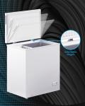 Muhub 7.0 Cubic Feet Chest Freezer, White Deep Freezer with Removable Baskets, Free Standing Top Open Door Compact Freezer with Adjustable Temperature (7.0 Cu.Ft)