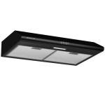 SOONYE 30 inch Black Under Cabinet Range Hood, Stainless Steel Slim Kitchen Vent Hood Ducted/Ductless Convertible with 3 Speed Controls, 5-Layer Aluminum Filters,LED Lights