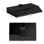 SOONYE 30 inch Black Under Cabinet Range Hood, Stainless Steel Slim Kitchen Vent Hood Ducted/Ductless Convertible with 3 Speed Controls, 5-Layer Aluminum Filters,LED Lights