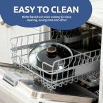 LoftyChef 3QT Slow Cooker with Aluminum Inner Pot, 3 Temperature Settings, Dishwasher-Safe Removable Pot & Glass Lid, Wood-Grain Handle Design, Compact Electric Cooker for Home Meals, Black