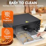 12 Inch Electric Countertop Pizza Oven, 1100w Stainless Steel Commercial Pizza Maker with Viewing Window & Timer for Fast Baking, Indoor Use for Restaurant, Home, Kitchen, Catering & Mall Kiosk