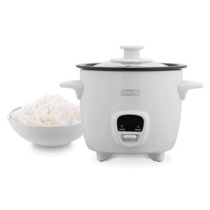 Dash Mini Rice Cooker - Designed for Single-Serve Cooking - Compact Rice Cooker with Nonstick Removable Pot, Keep Warm Function & Easy-to-Clean Sleek Design - White