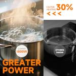 AMZCHEF 2-Burner-Electric-Cooktop-Electric-Stove, 12 inch Plug in Stove Top 110V-120V, 2 Burner Hot Plate with 1800W & 9 Power Levels, Residual Heat Indicator, Over-Temperature Protection