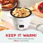 Dash Mini Rice Cooker - Designed for Single-Serve Cooking - Compact Rice Cooker with Nonstick Removable Pot, Keep Warm Function & Easy-to-Clean Sleek Design - White