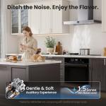 30 Inch Wall Mount Range Hood 1200CFM, Stainless Steel Convertible Ductless/Ducted Stove Vent Hood, Low Noise Kitchen Vent Hoods with Duct Cover, 2 Lights 3 Baffle Filters, Touch & Knob Control