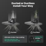 30 Inch Wall Mount Range Hood 1200CFM, Stainless Steel Convertible Ductless/Ducted Stove Vent Hood, Low Noise Kitchen Vent Hoods with Duct Cover, 2 Lights 3 Baffle Filters, Touch & Knob Control