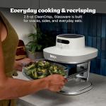 Ninja Crispi Pro 6-in-1 Glass Air Fryer | 450°F, Nontoxic, 6qt & 2.5qt Containers & Lids | Microwave, Freezer, Dishwasher Safe | Max Crisp, Air Fry, Bake, Roast, Recrisp, Dehydrate | Bone | AS101LG