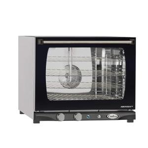 Cadco XAF-133 23-5/8" Half-Size Heavy Duty Countertop Convection Oven w/Humidity Control for Restaurant Hotel Food Truck Concession Kiosk, 4 Shelves, Stainless Steel, 208/240V, NSF