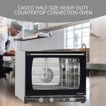 Cadco XAF-133 23-5/8" Half-Size Heavy Duty Countertop Convection Oven w/Humidity Control for Restaurant Hotel Food Truck Concession Kiosk, 4 Shelves, Stainless Steel, 208/240V, NSF