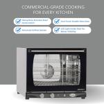 Cadco XAF-133 23-5/8" Half-Size Heavy Duty Countertop Convection Oven w/Humidity Control for Restaurant Hotel Food Truck Concession Kiosk, 4 Shelves, Stainless Steel, 208/240V, NSF