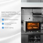 Cadco XAF-133 23-5/8" Half-Size Heavy Duty Countertop Convection Oven w/Humidity Control for Restaurant Hotel Food Truck Concession Kiosk, 4 Shelves, Stainless Steel, 208/240V, NSF