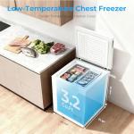 Antarctic Star Chest Freezer 3.2 Cubic Feet 14℉ to -40℉ Low Temperature Freezer with Removable Basket,Free Standing Top open Door Deep Freezer, Adjustable Temperature for Home, Basement, Kitchen,White