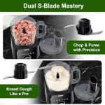 Camic Food Processor, 600W, Shredding and Slicing, French Fries Cutter, Kneading, Meat and Vegetable Chopping, Ice Crushing, 6 Presets, Easy to Operate and Clean for Home Use (Standard version)