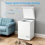 Antarctic Star Chest Freezer 3.2 Cubic Feet 14℉ to -40℉ Low Temperature Freezer with Removable Basket,Free Standing Top open Door Deep Freezer, Adjustable Temperature for Home, Basement, Kitchen,White