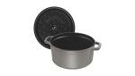 Staub Cast Iron 13.25-qt Round Cocotte - Graphite Grey, Made in France