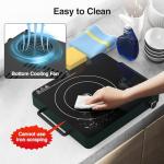 VBGK Electric Cooktop, 1800W Single Burner Induction Cooktop with 9 Power Levels, Timer and Knob Control, 110-120V