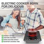 VBGK Electric Cooktop,110V Electric Stove Top,Single Burner Cooktop LED Touch Control,9 Power Levels, Kids Lock &Timer,Overheat Protection,1800W Portable Induction Burner.