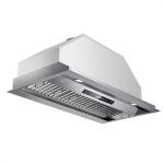 IKTCH 42 inch Built-in/Insert Range Hood 900 CFM, Ducted/Ductless Convertible Duct, Stainless Steel Kitchen Vent Hood with 2 Pcs Adjustable Lights and 3 Pcs Baffle Filters with Handlebar(IKB02-42'')