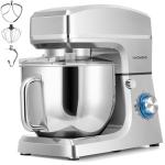 VIVOHOME 7.5 Quart Stand Mixer, 660W 6-Speed Tilt-Head Kitchen Electric Food Mixer with Beater, Dough Hook, Wire Whip, and Egg Separator, Silver