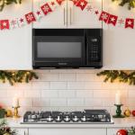 GASLAND 1.9 Cu. Ft. 30 Inch OTR1902B Over the Range Microwave Oven, Over the Stove Microwave, 1000 Watts, 400 CFM Exhaust Fan and LED Light, 13.5" Glass Turntable, Black
