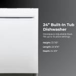 Kenmore 24" Built-In Stainless Steel Tub Dishwasher with EasyFlex 3rd Rack, SmartWash, UltraWash Plus, TurboDry, MoreSpace Adjustable Rack, Energy Star Certified, White