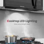 GASLAND 1.9 Cu. Ft. 30 Inch OTR1902B Over the Range Microwave Oven, Over the Stove Microwave, 1000 Watts, 400 CFM Exhaust Fan and LED Light, 13.5" Glass Turntable, Black