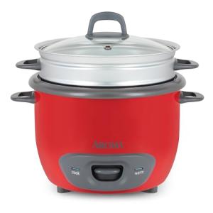 Aroma Housewares 14-Cup (Cooked) (7-Cup UNCOOKED) Pot Style Rice Cooker and Food Steamer (ARC-747-1NGR) , Red