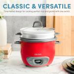 Aroma Housewares 14-Cup (Cooked) (7-Cup UNCOOKED) Pot Style Rice Cooker and Food Steamer (ARC-747-1NGR) , Red