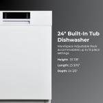 Kenmore 24" Built-In Stainless Steel Tub Dishwasher with EasyFlex 3rd Rack, SmartWash, UltraWash Plus, TurboDry, and MoreSpace Adjustable Rack, Energy Star Certified, White