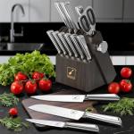 imarku Kitchen Knife Set with Block and Built-in Sharpener, Japanese Stainless Steel 14-Piece Knife Set with Utility Knife, Dishwasher Safe, Non-Slip Ergonomic Handles, Essential Gift for Home Cooks