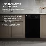 Kenmore 22-14709 18" Built-in Stainless Steel Tub Dishwasher with EasyFlex 3rd, SmartWash, UltraWash Plus, TurboDry, MoreSpace Adjustable Rack, Energy Star, 22.44"D x 17.65"W x 32.29"H, Black