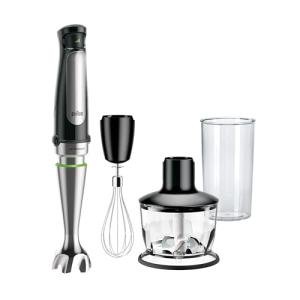 Braun MultiQuick 7 3-in-1 Immersion Hand Blender with Variable Speed and Patented Technology - Includes 2-cup Chopper, Whisk + Beaker for Fast Blending, Stainless Steel, MQ7035X