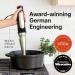 Braun MultiQuick 7 3-in-1 Immersion Hand Blender with Variable Speed and Patented Technology - Includes 2-cup Chopper, Whisk + Beaker for Fast Blending, Stainless Steel, MQ7035X