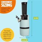 Tasty Slow Juicer, Compact Masticating Juicer with Pulp Separation, Maximum Juice Yield for Fresh, Nutrient-Rich Drinks, Easy Clean-Up & Compact Design, Aqua