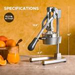 CO-Z Hand Press Juicer Machine, Manual Orange Juicer and Professional Citrus Juicer for Orange Juice Pom Lime Lemon Juice, Commercial Lemon Squeezer, Easy to Clean, Gray