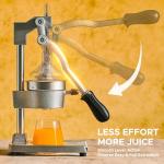 CO-Z Hand Press Juicer Machine, Manual Orange Juicer and Professional Citrus Juicer for Orange Juice Pom Lime Lemon Juice, Commercial Lemon Squeezer, Easy to Clean, Gray