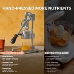 CO-Z Hand Press Juicer Machine, Manual Orange Juicer and Professional Citrus Juicer for Orange Juice Pom Lime Lemon Juice, Commercial Lemon Squeezer, Easy to Clean, Gray