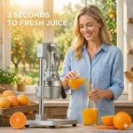 CO-Z Hand Press Juicer Machine, Manual Orange Juicer and Professional Citrus Juicer for Orange Juice Pom Lime Lemon Juice, Commercial Lemon Squeezer, Easy to Clean, Gray