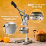 CO-Z Hand Press Juicer Machine, Manual Orange Juicer and Professional Citrus Juicer for Orange Juice Pom Lime Lemon Juice, Commercial Lemon Squeezer, Easy to Clean, Gray