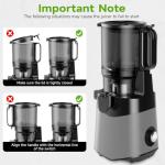 EanOruus Cold Press Juicer, 5.8" Wide Feed Chute Juice Extractor Machine with 400W, High Juice Yield, Slow Masticating Juicer for Whole Vegetables & Fruits, Dark Grey