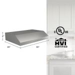 Broan-NuTone BCSQ130SS Three-Speed Glacier Under-Cabinet Range Hood with LED Lights ADA Capable, 1.5 Sones, 375 Max Blower CFM, 30-Inch, Stainless Steel