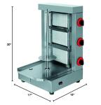 3 Zone 40,000 BTU Commercial Propane/Natural Gas Vertical Broiler Rotisserie Oven Machine Cooker with No Slidable Heater adjustment, for Shawarma Tacos Al Pastor Gyro Doner Kebab