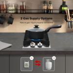 12 Inch Gas Cooktop, ThermoMate Heavy Built In Gas Rangetop with 2 High Efficiency SABAF Burners, NG/LPG Convertible 304 Stainless Steel Stove Top with Flame Out Protection, CSA Certified