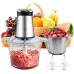 Electric Food Processor Meat Grinder 800W 2x12cups LED Timer Electric Food Chopper Vegetable chopper 3 layers 6 blades for Mincing Puree for home use kitchen aid for pet food,baby food by BUMET