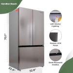 Hamilton Beach HBF1662 French Door Full Size Counter Depth Refrigerator with Freezer Drawer, 16.6 cu ft, Stainless