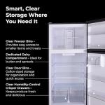 Kenmore 30 in. 18.2 cu. ft. Capacity Refrigerator/Freezer with Adjustable Glass Shelving, Humidity Control Crispers, Gallon Door Bins, ENERGY STAR Certified, Black