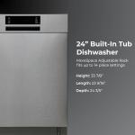 Kenmore 24" Built-In Stainless Steel Tub Dishwasher with SmartWash, Smart Dry, and MoreSpace Adjustable Rack, Energy Star Certified, Fingerprint Resistant Stainless Steel